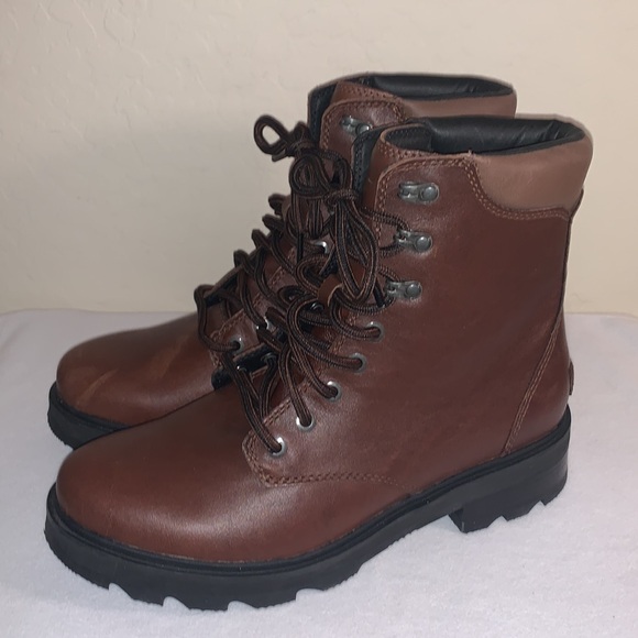 SOREL LENNOX LACE BRAND NEW SIZE 10.5 GORGEOUS LEATHER WATERPROOF BOOTS - Picture 5 of 14